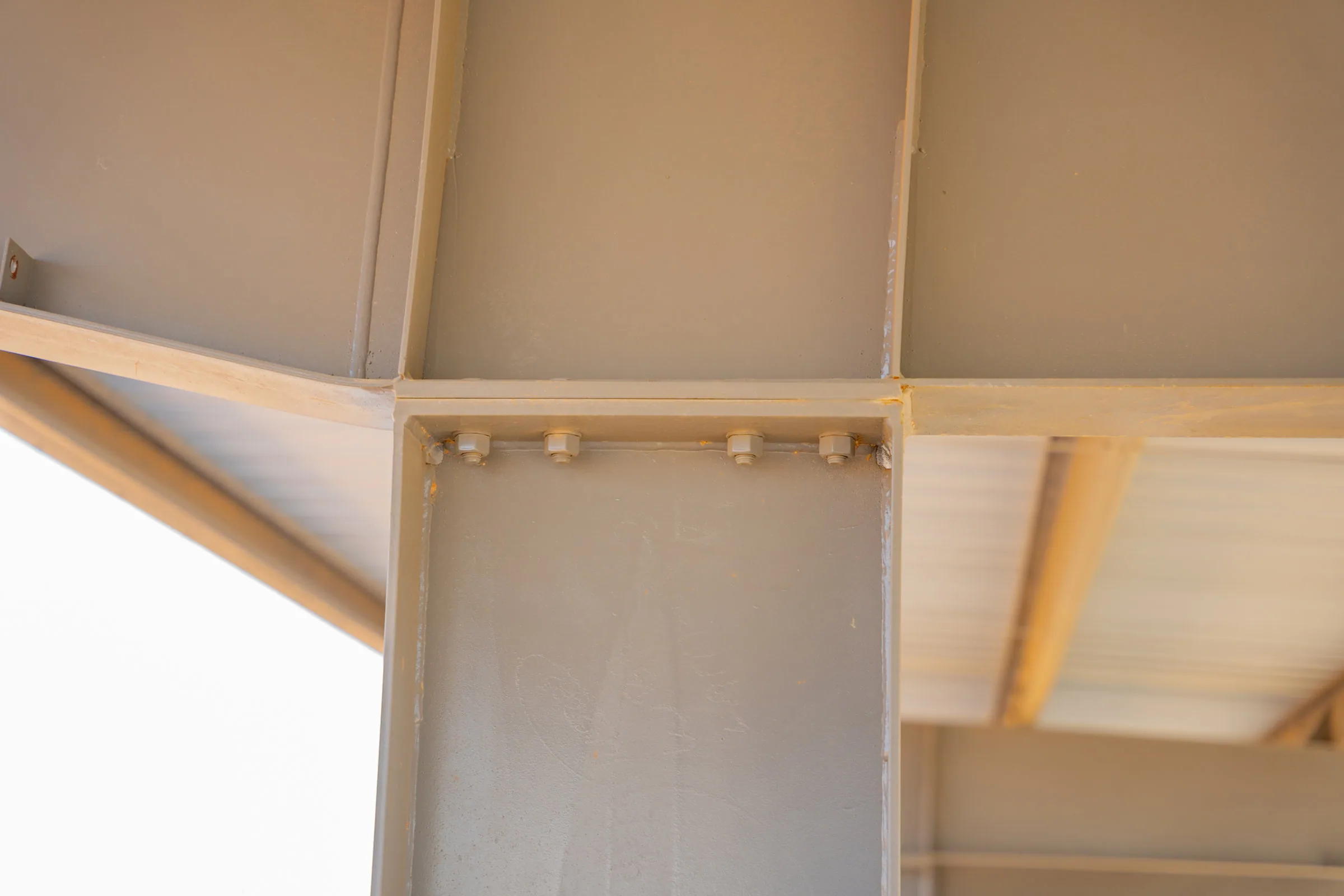 Steel canopy at municipal facility