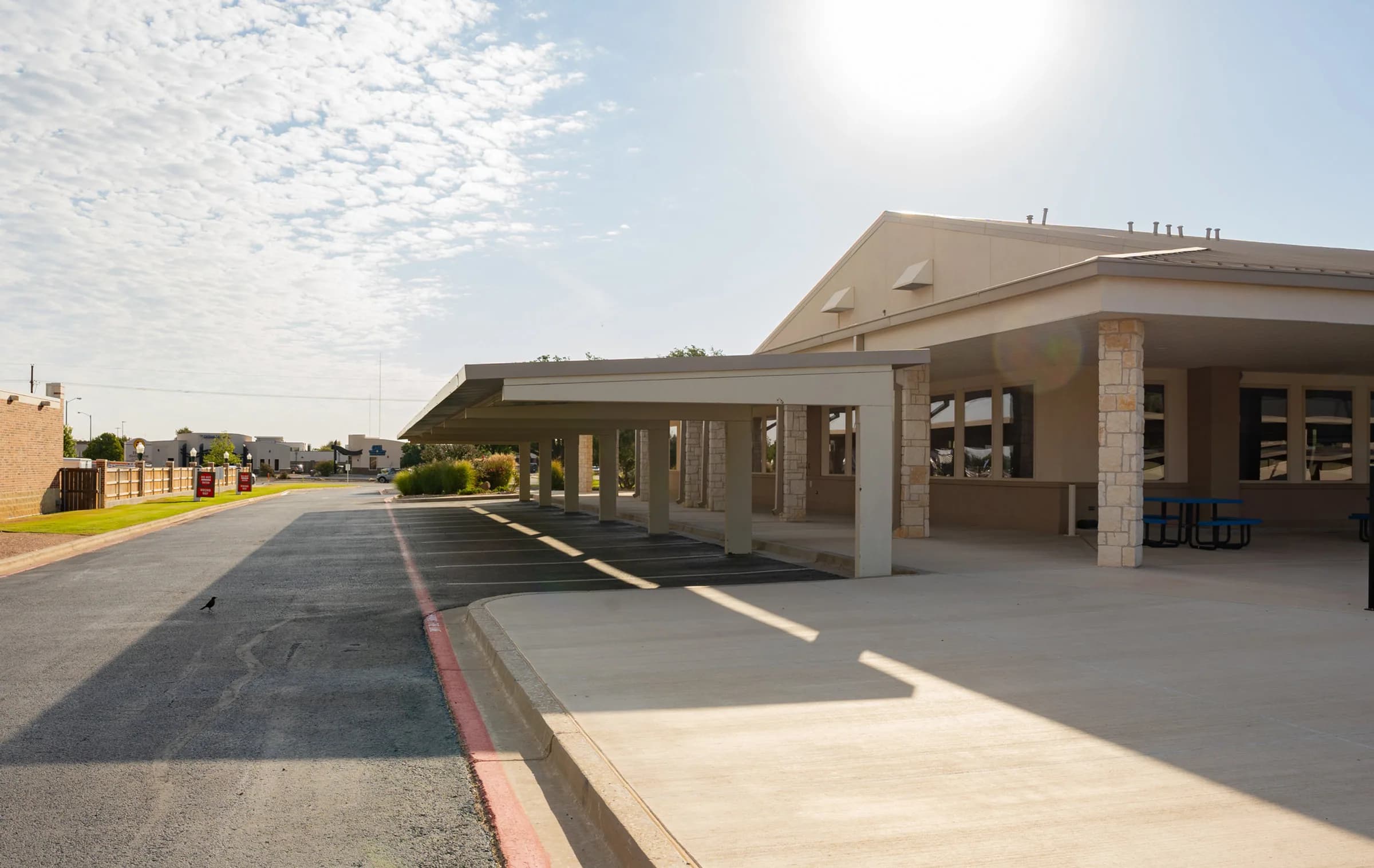 Large-span commercial steel canopy