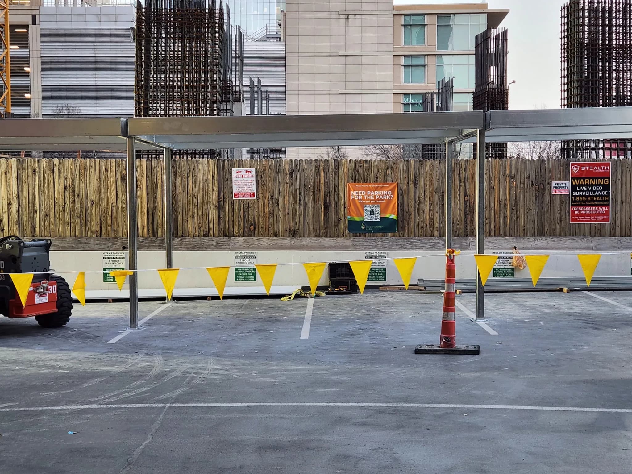 Commercial steel canopy installation