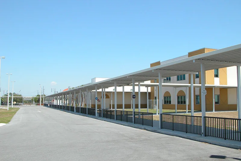 Aluminum covered walkway